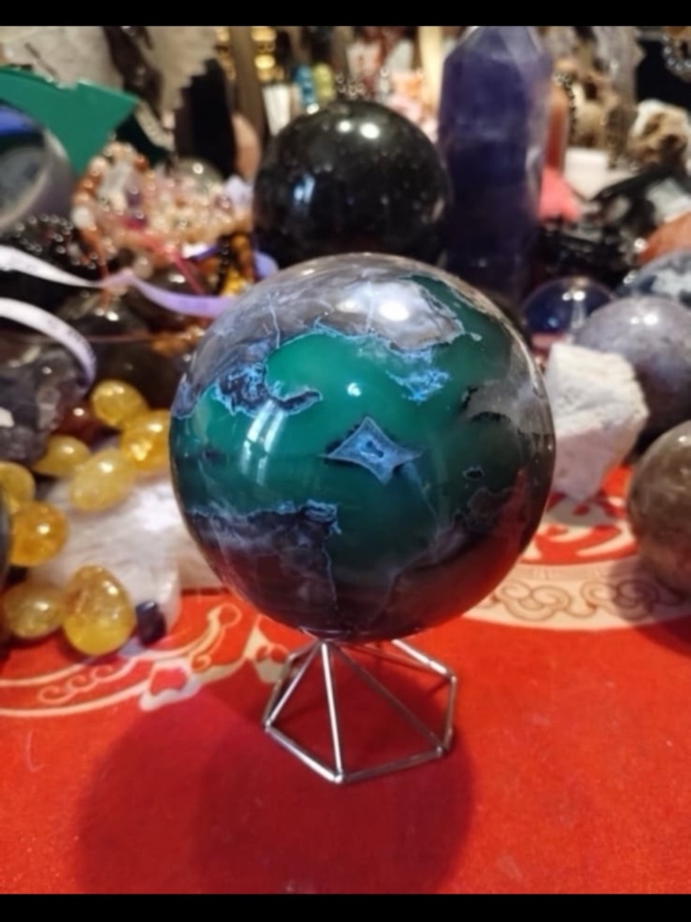 Volcano agate sphere - Picture 10 of 12